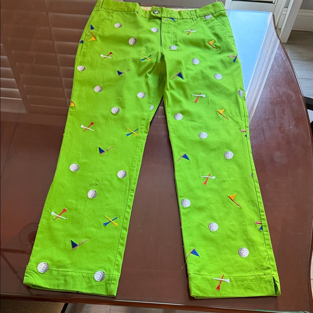 Loudmouth Green Golf Print Dress Pants